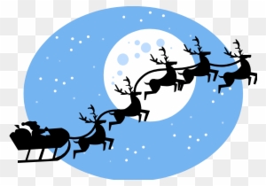 santa sleigh flying clipart png