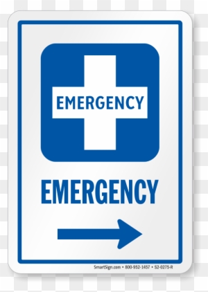 Emergency Right Arrow Hospital Sign - Brady 142589 Emergency 8