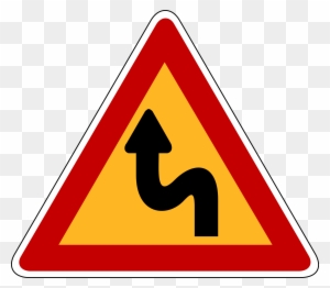 Traffic Sign Gr - Dangerous Curve Ahead Sign - Free Transparent PNG