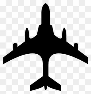 Airplane Black Shape From Top View Vector - Kc 135 Top View