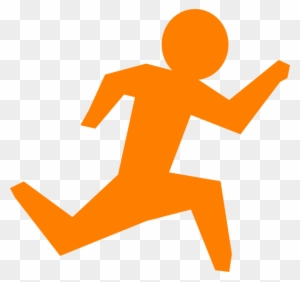 Person Running Running Man Orange Clip Art At Vector - Running Man Stick Figure