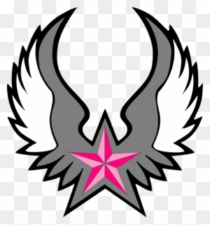 Pink Nautical Star Wings Clip Art At Clker - Star Logo With Wings