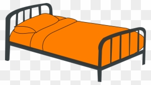 Cot Bed Orange Furniture Sleep Metal Frame Un Lit Dessin Free Transparent Png Clipart Images Download