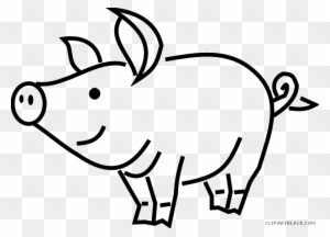 Pig Outline Animal Free Black White Clipart Images - Dont Go Bacon My 