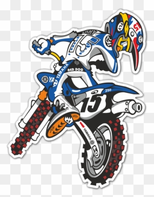 Car & Motorbike Stickers - De Motocross Em Desenho