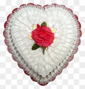 Vintage Heart Shaped Candy Box - Vintage Laced Hearts Png