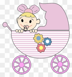 Cute Baby Girl In Baby Carriage - Cute Baby Girl Cartoon - Free ...