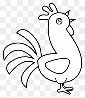 rooster clipart black and white