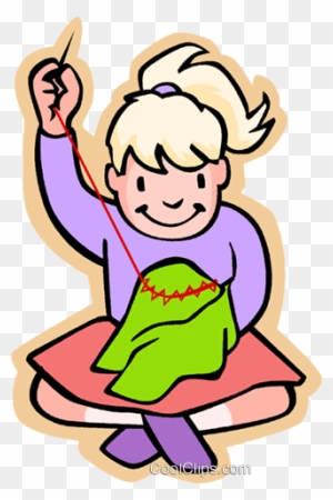 People Clipart Sewing - Girl Sewing Clipart - Free Transparent PNG ...