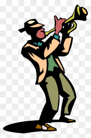 trumpet player silhouette clipart toddler