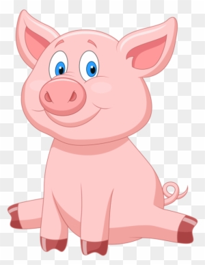 Pig - Cartoon Pig Sitting Down - Free Transparent PNG Clipart Images ...