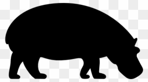 Hippopotamus Looking Right Free Icon - Silhouette Of A Hippo - Free ...