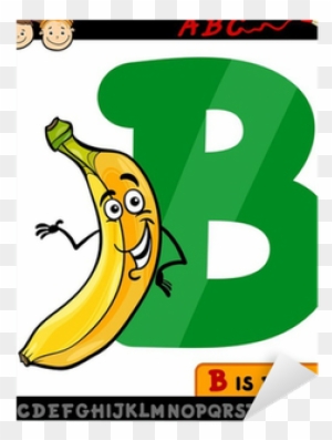 Letter B With Banana Cartoon Illustration Sticker • - Letra B Animada ...