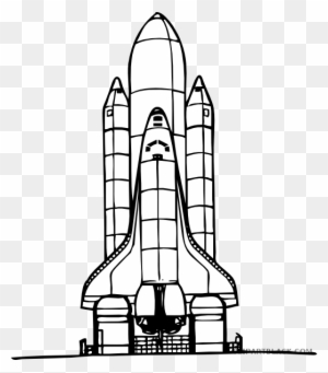 space shuttle black and white