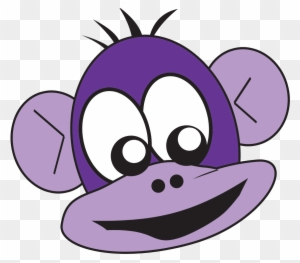 Monkey Head Clip Art Picture Medium Size - Purple Monkey - Free ...