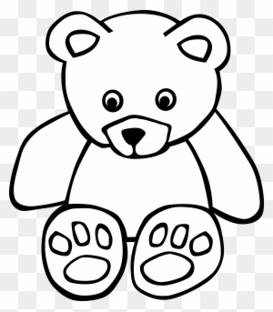 cute teddy bear clipart black and white