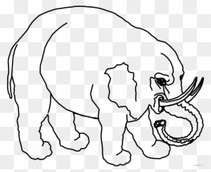 Elephant Outline Animal Free Black White Clipart Images - Elephants