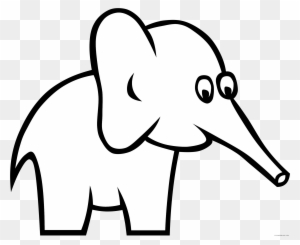 Elephant Outline Animal Free Black White Clipart Images - Elephant Clip Art