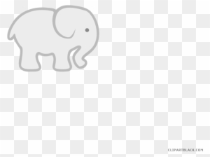 Baby Elephant Animal Free Black White Clipart Images - Elephant Clip Art