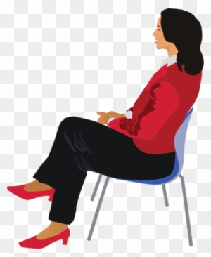 woman sitting on chair clipart