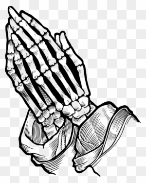 Praying Hands Prayer Bone Skull Drawing - Skeleton Praying ...