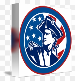 American Revolutionary Soldier With Stars And Stri - Emblem - Free ...