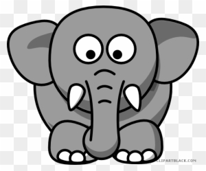 Gray Elephant Animal Free Black White Clipart Images - Elephant Drawing Cartoon