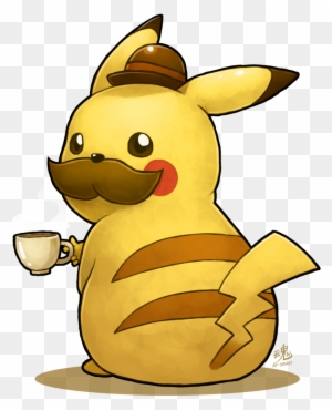Just A Pikachu Enjoying Some Tea - Pikachu With A Top Hat