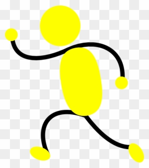 Business Employee People Over Yellow Background, Vector - People Running To The Left
