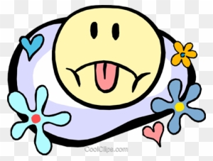 Sad Face In Flower Power Motif Royalty Free Vector - Smiley Face Clip ...