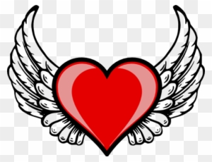 heart with wings and crown clipart