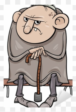 Grumpy Old Man Cartoon Illustration Sticker • Pixers® - Grumpy Senior ...