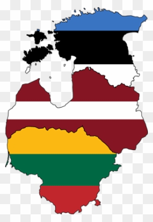 Map Of The Baltic States - Baltic States Flag Map