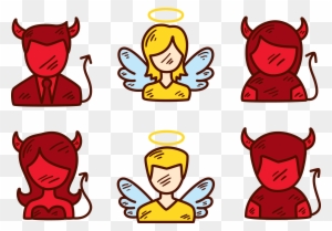 Devil Angel Demon Illustration - Angel Y Demonio Png