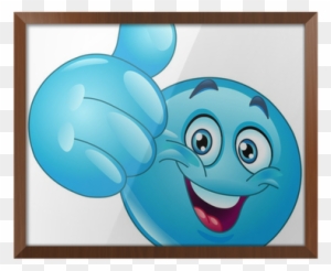 Gerahmtes Poster Blaue Daumen Nach Oben Emoticon Blue Thumbs Up Emoji Free Transparent Png Clipart Images Download