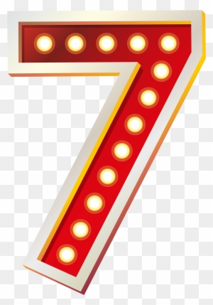 Red Number Seven With Lights Png Clip Art Image Number Seven Png Free Transparent Png Clipart Images Download