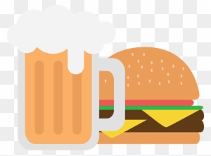 burger and beer clipart