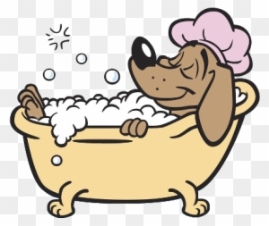 dog in bathtub clipart