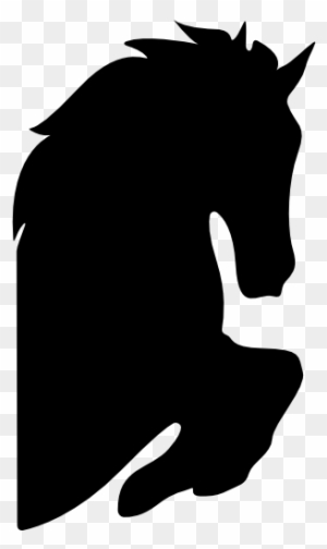 Horse Head Silhouette With Raised Feet Facing Right - Horse Head Silhouette