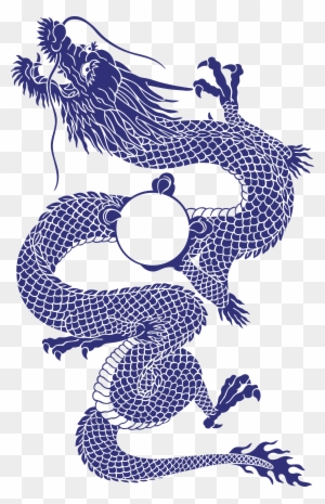 A chinese blue dragon tattoo Royalty Free Vector Image
