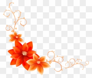 Free Clipart Of A Gradient Floral Corner Design Element - Corner Flower ...