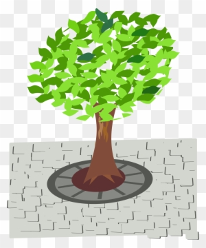 Clipart Tree In The Street Rh Openclipart Org Animated - Tree Street Png