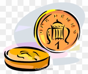 United Kingdom 1 Penny Coin Royalty Free Vector Clip - Clip Art