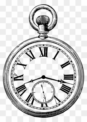 Old Pocket Watch - Pocket Watch Drawing Easy - Free Transparent PNG Clipart  Images Download