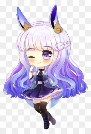 Roblox Anime Girl With Blue Hair Decal Download Super Cute Chibi - wolf girl anime roblox
