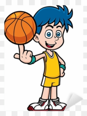 Vector Illustration Of Cartoon Basketball Player Sticker - Imagen De Basquetbol  Animado - Free Transparent PNG Clipart Images Download