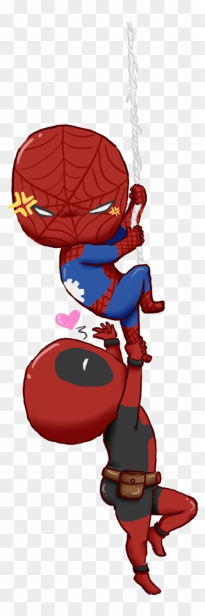 Dang It Deadpool By Guardian Angel15 Deadpool Y Spiderman En Chibi Free Transparent Png Clipart Images Download