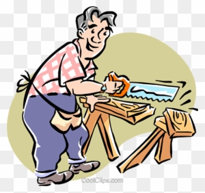 Man Sawing Wood Royalty Free Vector Clip Art Illustration - Individual ...