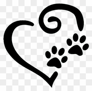 The Craft Chop - Paw Print Heart Svg - Free Transparent PNG Clipart