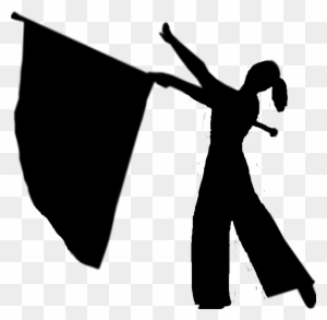 Color Guard Flag Girl Silhouette - Openclipart